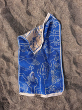 Load image into Gallery viewer, Hand Towel ~ French Blue and Cream

