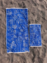 Load image into Gallery viewer, Hand Towel ~ French Blue and Cream
