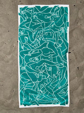 Load image into Gallery viewer, Nude Beach ~ Teal &amp; White
